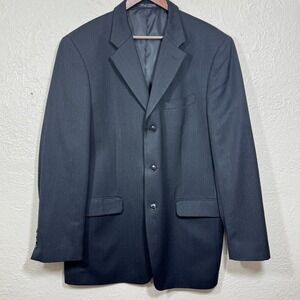 Albert Nipon Blazer Jacket Mens 44 Charcoal Wool Ventless 3 Button Formal Career